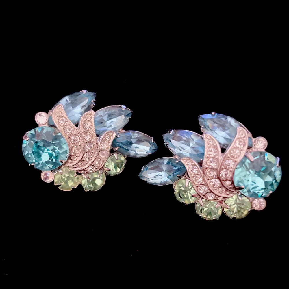 Eisenberg Signed Rhinestone Earrings